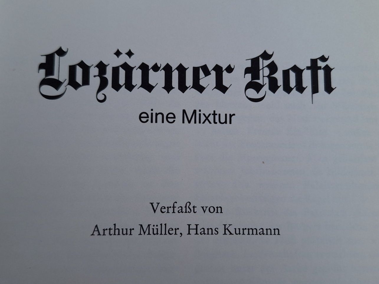 Bücher: BUCH LUZERNER KAFI - LUZERNER KAFFEE – Gebraucht aus Huttwil von Kunterbuntli 1
