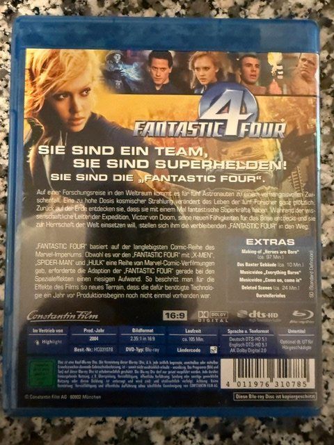 Tutti i DVDs: FANTASTIC 4 FOUR **** BLU-RAY ! – Nuovo (secondo la descrizione) da Wollerau venduto da NERO7000 1