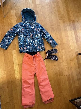 Roxy Set Skijacke & Hose + Handschuhe Gr. 128