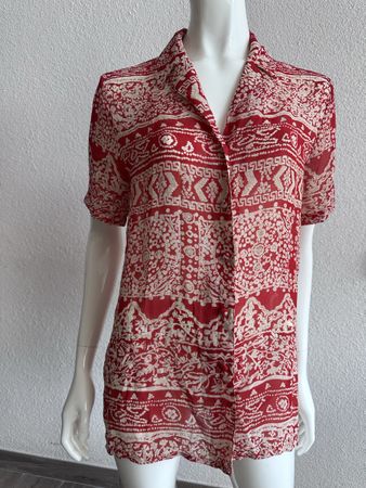 Vintage Shirt red patten short sleeve size F 40