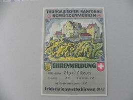 Künstler Karte Thurgau Kt. Schützenverein Schützenfest 1929