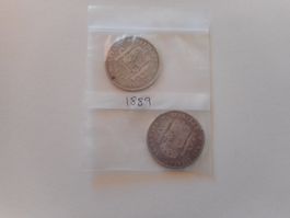2 pièces de monnaie en argent 900