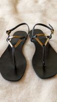 Sandale PARFOIS schwarz goldfarbene Details Grösse 39