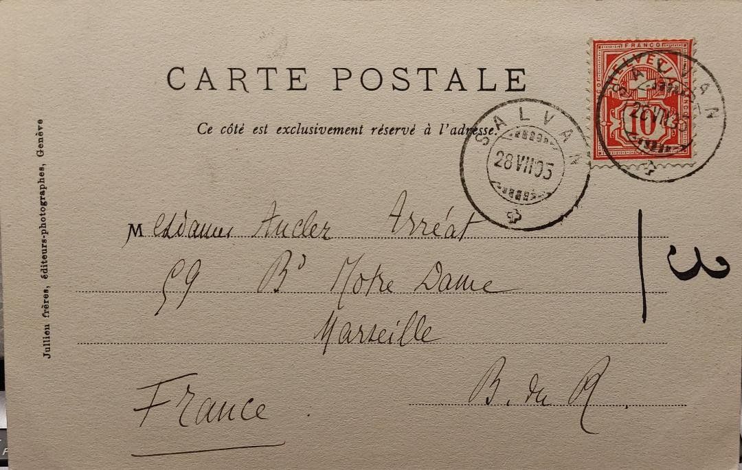 Cartoline postali: SALVAN & la Dent de Morcles - 1905 – Usato da Delémont venduto da Domdom1 1