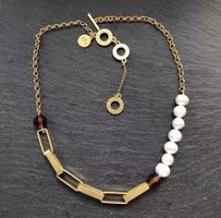 New Sence Copenhagen natural Pearl & Gold plated Necklace