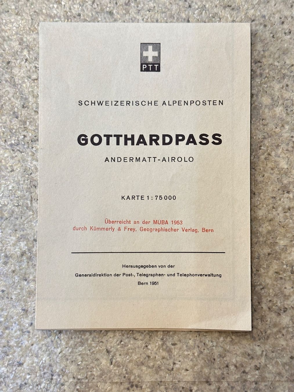 Cartine & Atlanti: Landkarte Gotthardpass Schweizerische Alpenposten – Usato da Reiden venduto da Zofi-Brocki