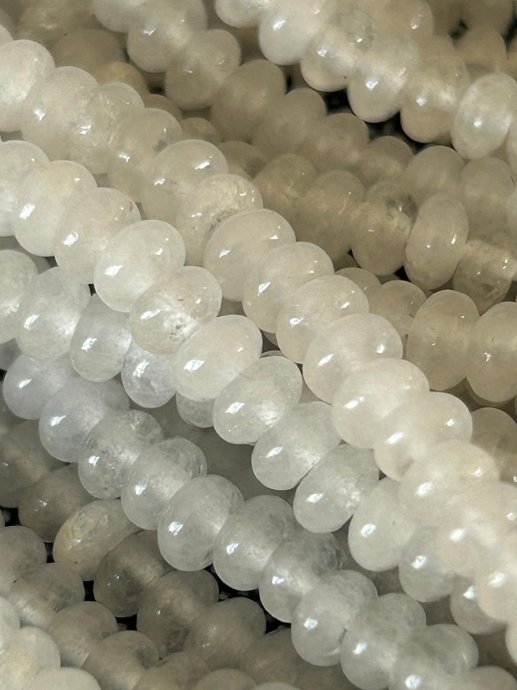 Pietre preziose: Strang echte white jade rondelle 2 x 4 mm – Nuovo e nell'imballaggio originale da Niederrohrdorf venduto da Ytobi