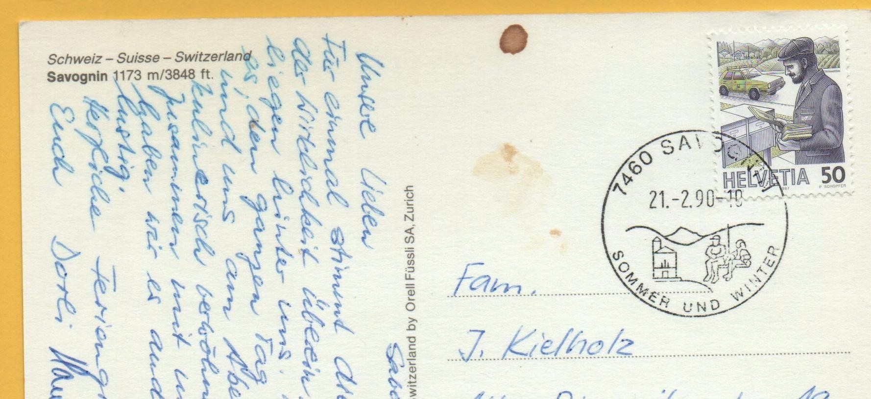 Cartes postales: SAVOGNIN Skilift – D'occasion à Jona par philajona 1
