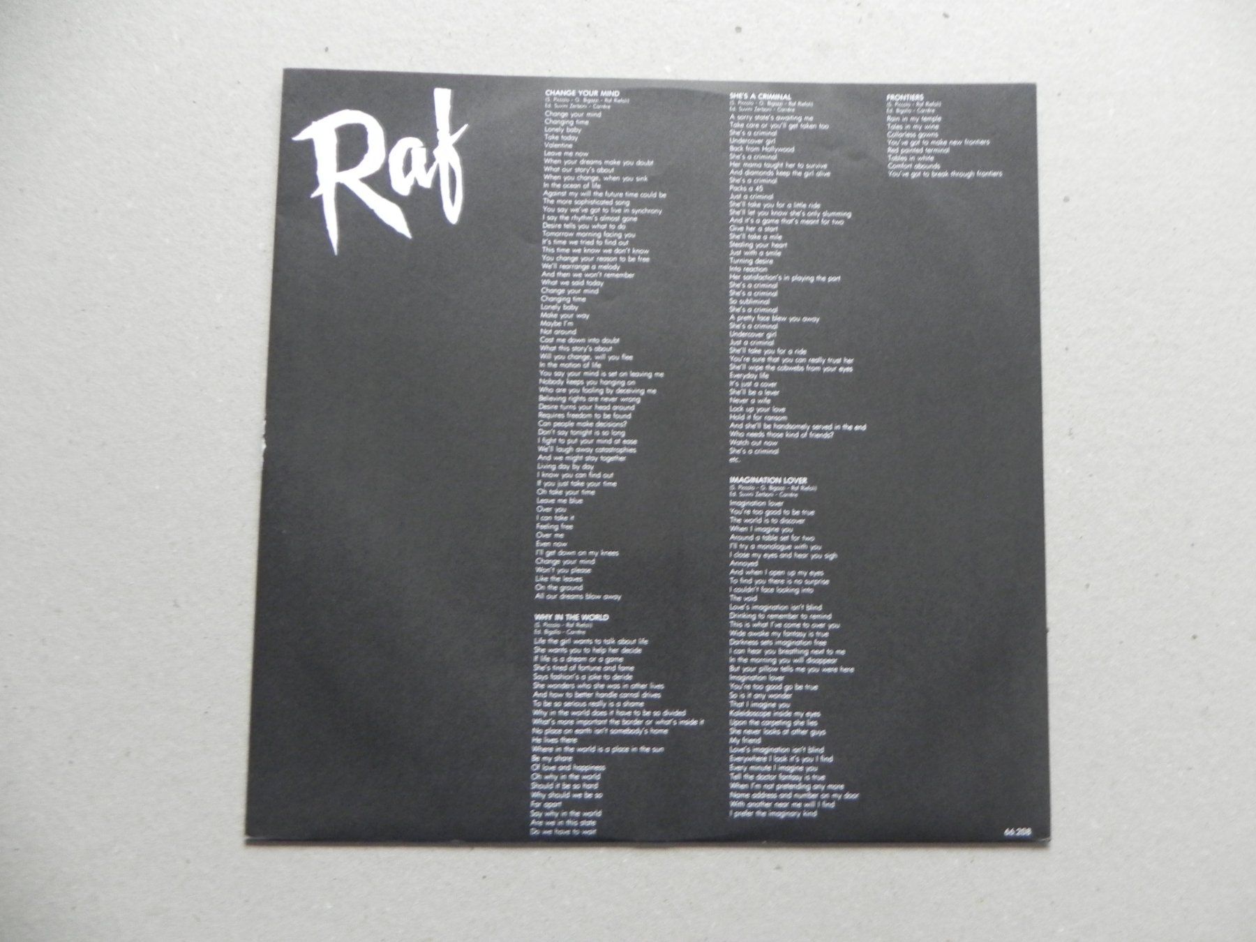 Dischi in vinile: LP Schallplatte Schweiz Synth Pop Raf 1984 Change your mind – Usato da Siebnen venduto da krimsie 2