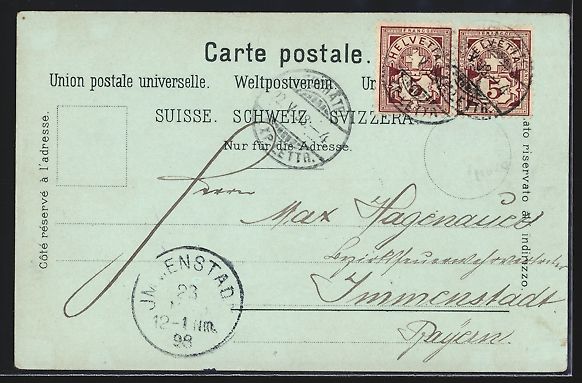 Ansichtskarten: Mondschein-Lithographie Neuchatel, Ortsa – Gebraucht aus Berlin von bartko-reher 1