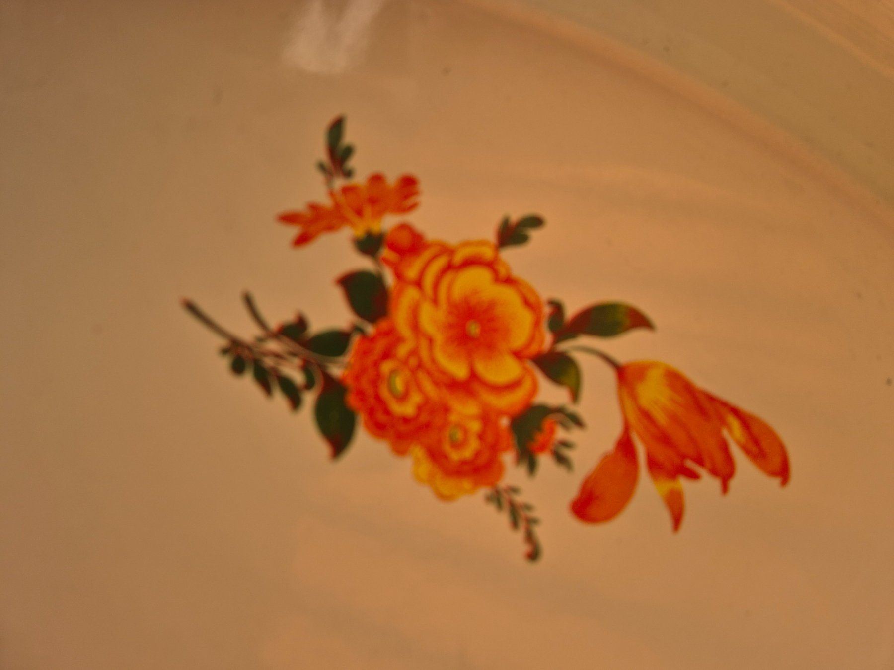 Servierplatten: Tablett rund mit Blumenmuster, vintage, 55 cm – Gebraucht aus Bern von aronari 5