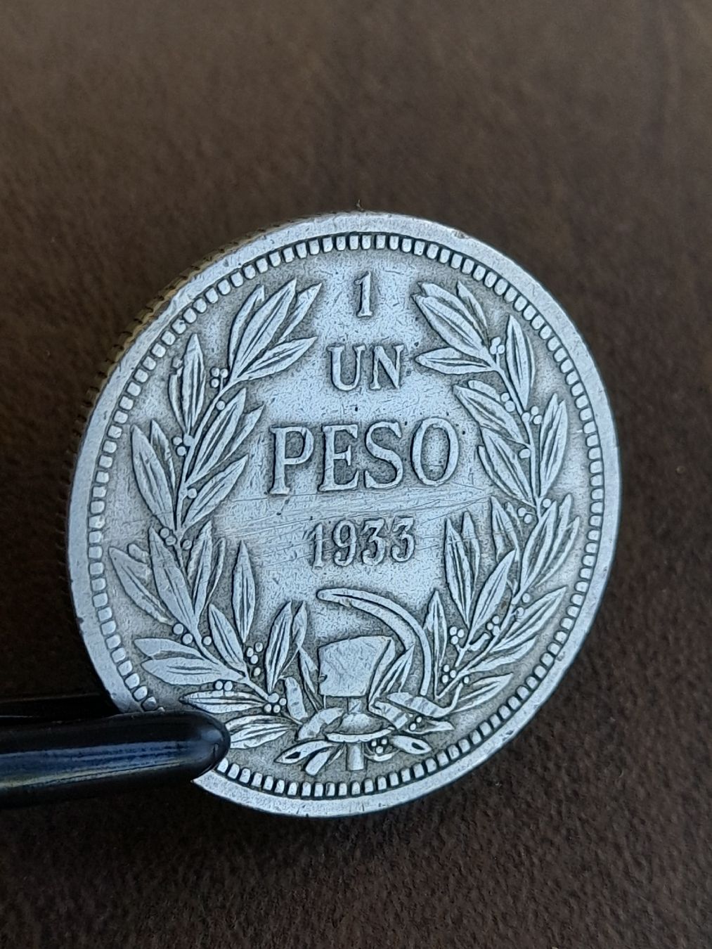 Alle Münzen: 1 Peso 1933 République du Chili – Gebraucht aus Basel von Basel_20