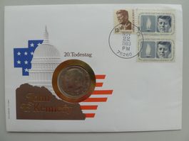 1983 Numisbrief 20. Todestag John F. Kennedy mit Half-Dollar