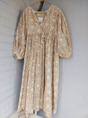 Midi Dress – Hand Block Print in S/M & L/XL