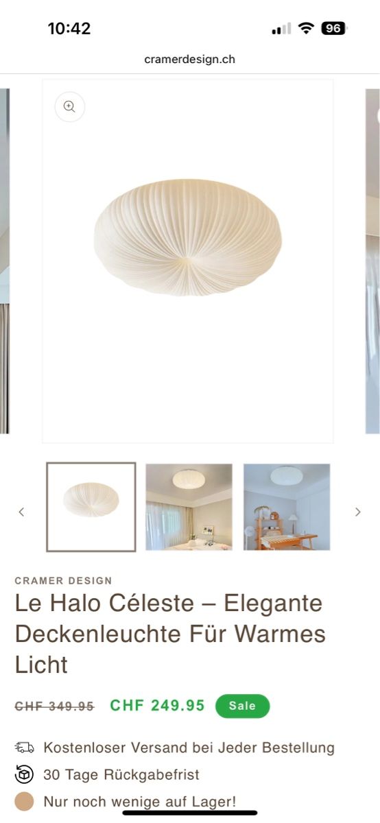 Lampade: Elegant Cramer Design Ceiling Light - Le Halo Céleste – Nuovo e nell'imballaggio originale da Uitikon Waldegg venduto da JanicaGe