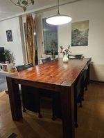 Esstisch Holz Massiv dunkelbraun Länge 200cm