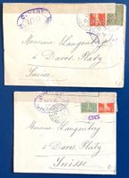 1917 Frankreich 2 Briefe mit Zensur Paris - F- Jura - Davos