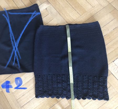 jupe noire fait main crochetT42, parfait pour l'été!