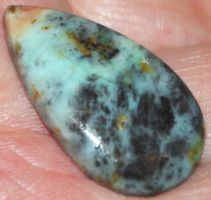 Cabochon L-2934 – Gem Silica (Chrysokollvarietät) – 32x19mm