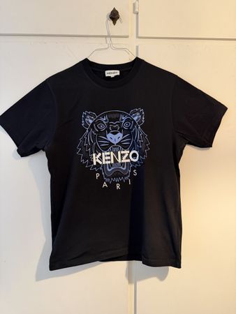 Maglietta Kenzo Uomo Taglia M Tigre Nera Logo Paris Usata