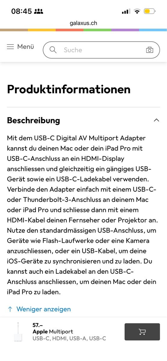 Apple Laufwerke & Adapter: Apple USB-C Digital AV Multiport Adapter HDMI USB-C – Neu (gemäss Beschreibung) aus Luzern von abcd111 1