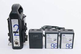 3 BEBOB Akkus V-Mount Micro 98 mit Ladegerät
