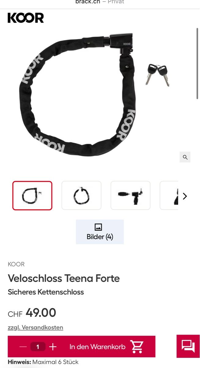 Pezzi di ricambio: Schwere Velokette mit 2 Schlüssel – Nuovo (secondo la descrizione) da Hittnau venduto da Oracel 5