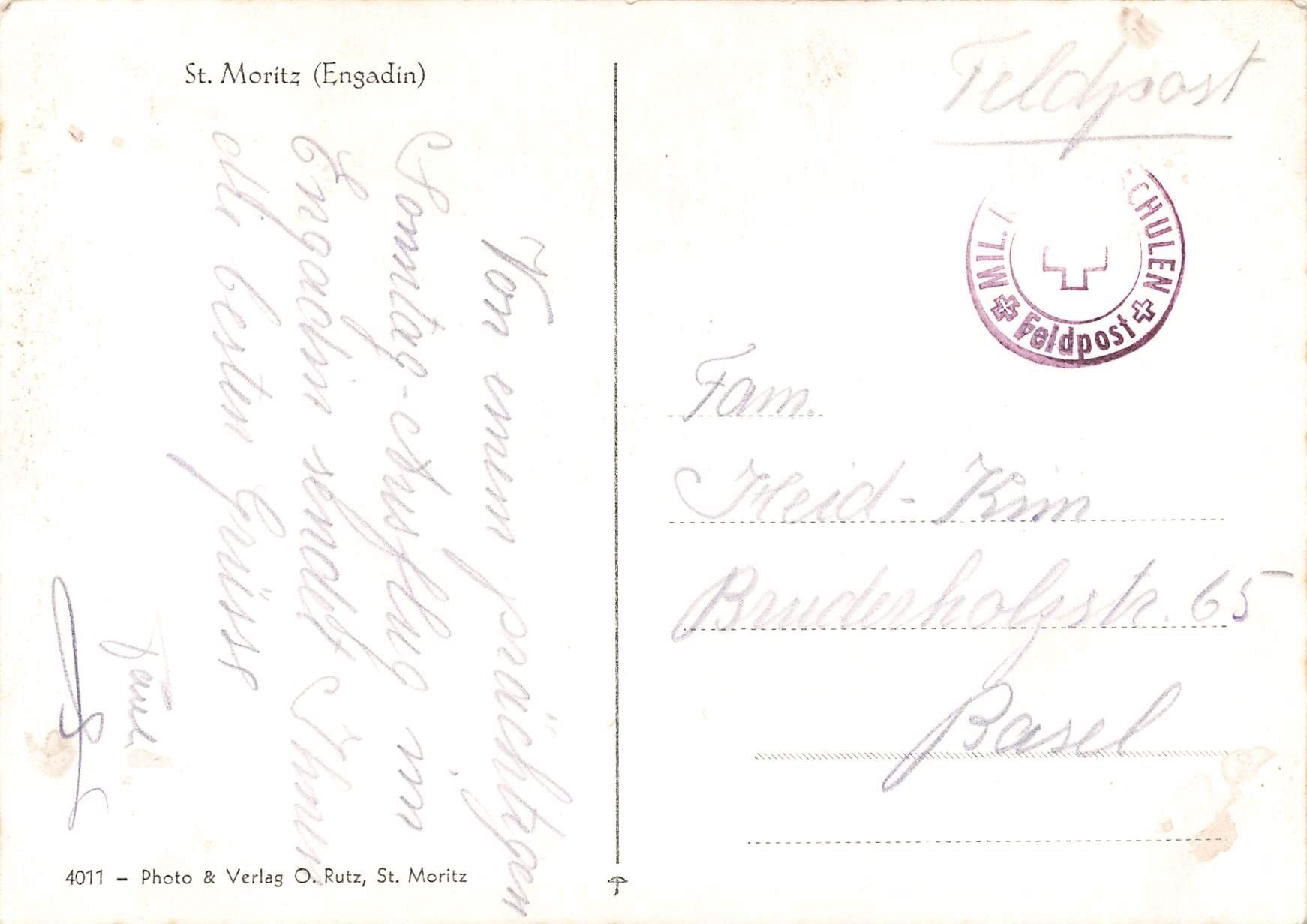 Cartoline postali: St. Moritz (GR) Winterpanorama über den See Engadin G – Usato da Biasca venduto da Blenio71 1