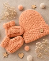 Handgestricktes Baby Set Mütze Schal  für jedes Alter