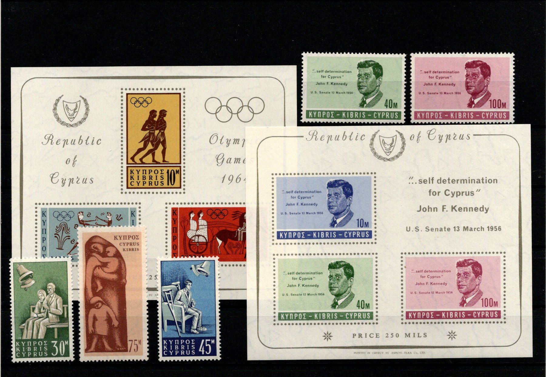 Tutti i francobolli: lot de timbres-poste de Chypre 1960-1969 – Usato da Moutier venduto da Phillegrec 2