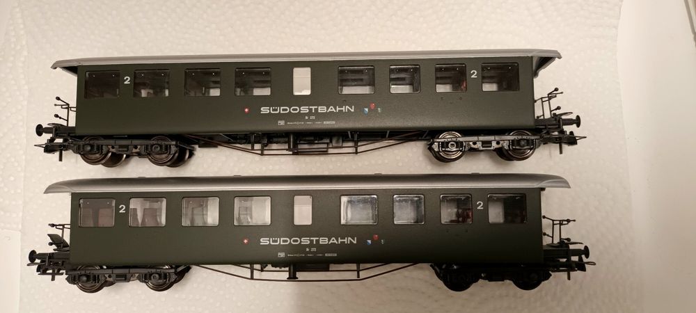 Lot De 2 Wagons De Train (voyageurs + Lits) échelle 0 - Marque Jep - Occasion