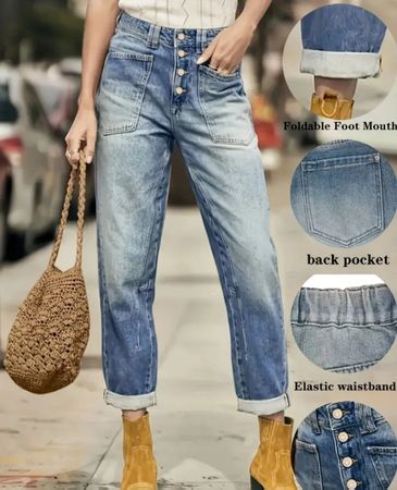 Trendige Jeans mit Gummizug - Grösse L - NEU