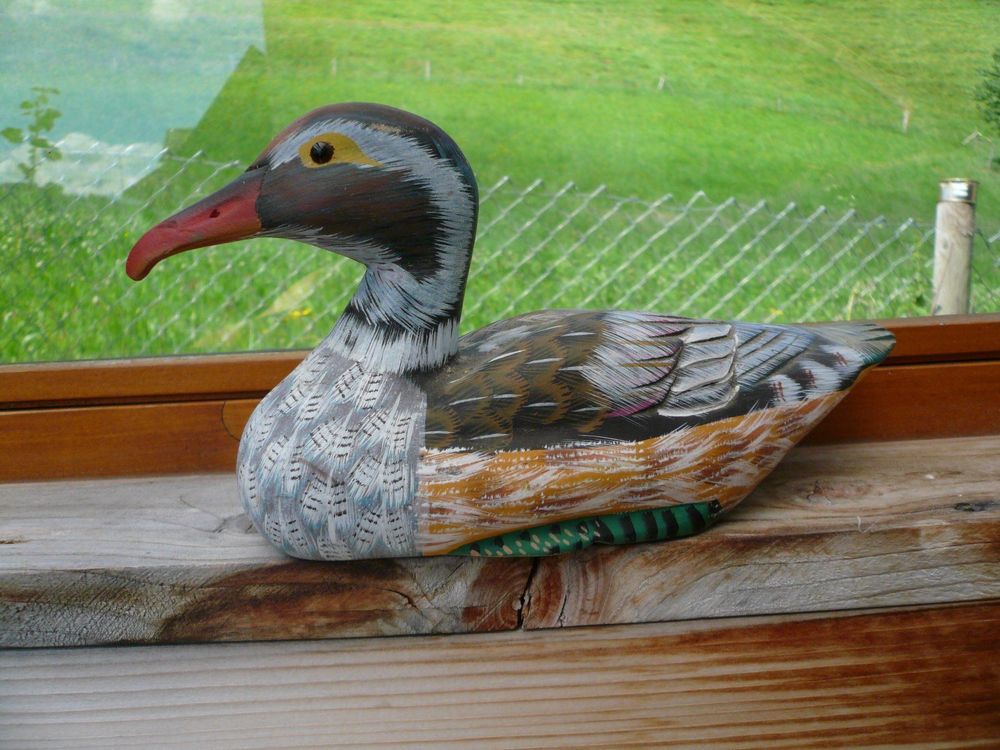 Garten Ente aus Holz Lockente Kaufen auf Ricardo