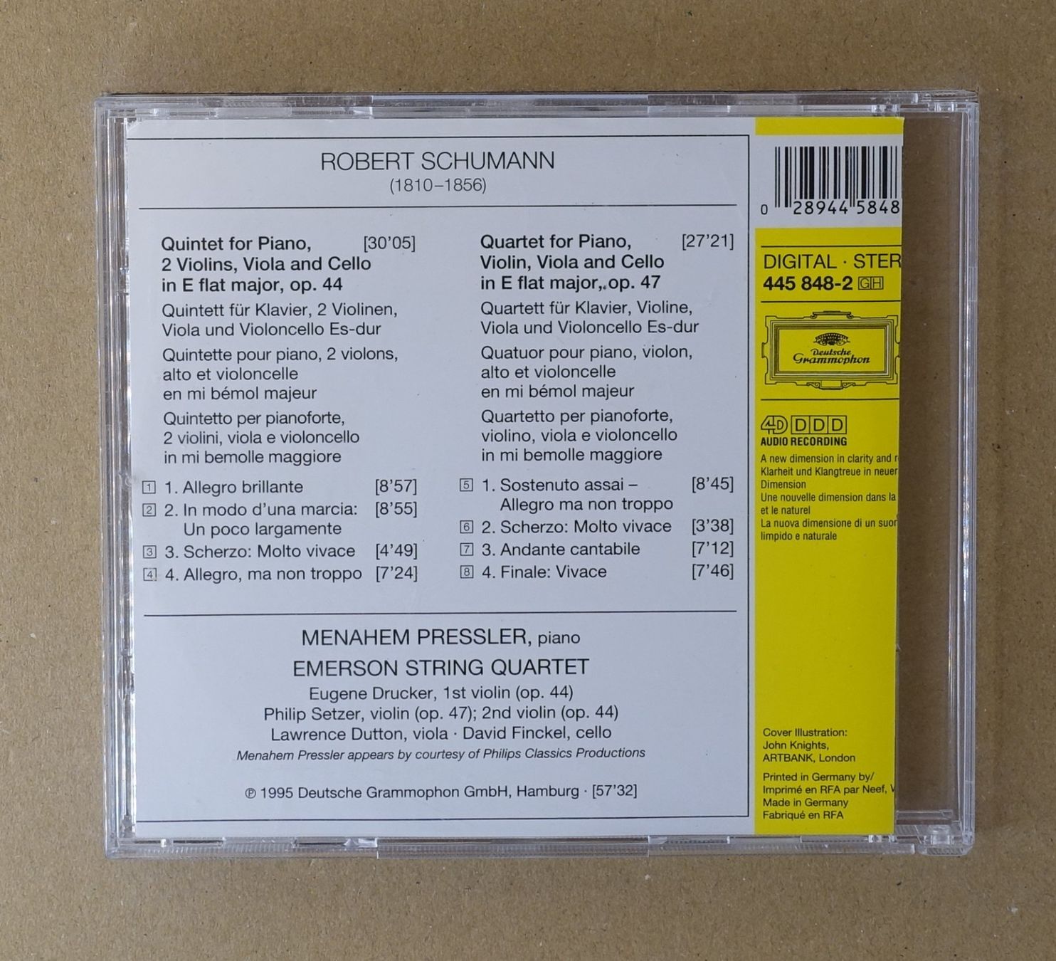 CD: Schumann - Menahem Pressler ∙ Emerson String Quartet - F32 – Usato da Sessa venduto da fraenklishop 1
