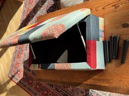 Patchwork-Hocker mit Stauraum neu!