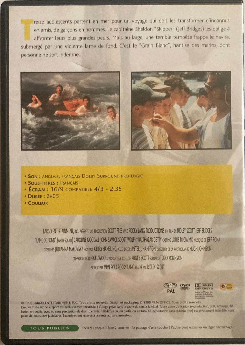 Tous les DVDs: RIDLEY SCOTT - LAME DE FOND – D'occasion à Poliez-Pittet par Newtown-Records 1