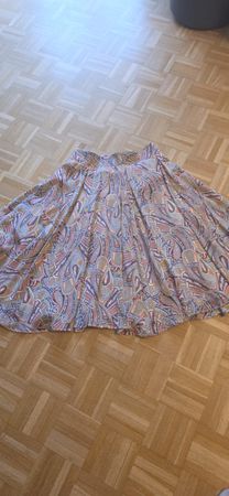 Draussen Vintage Rock Gr.36 Sommer-Look Seide & Acetat