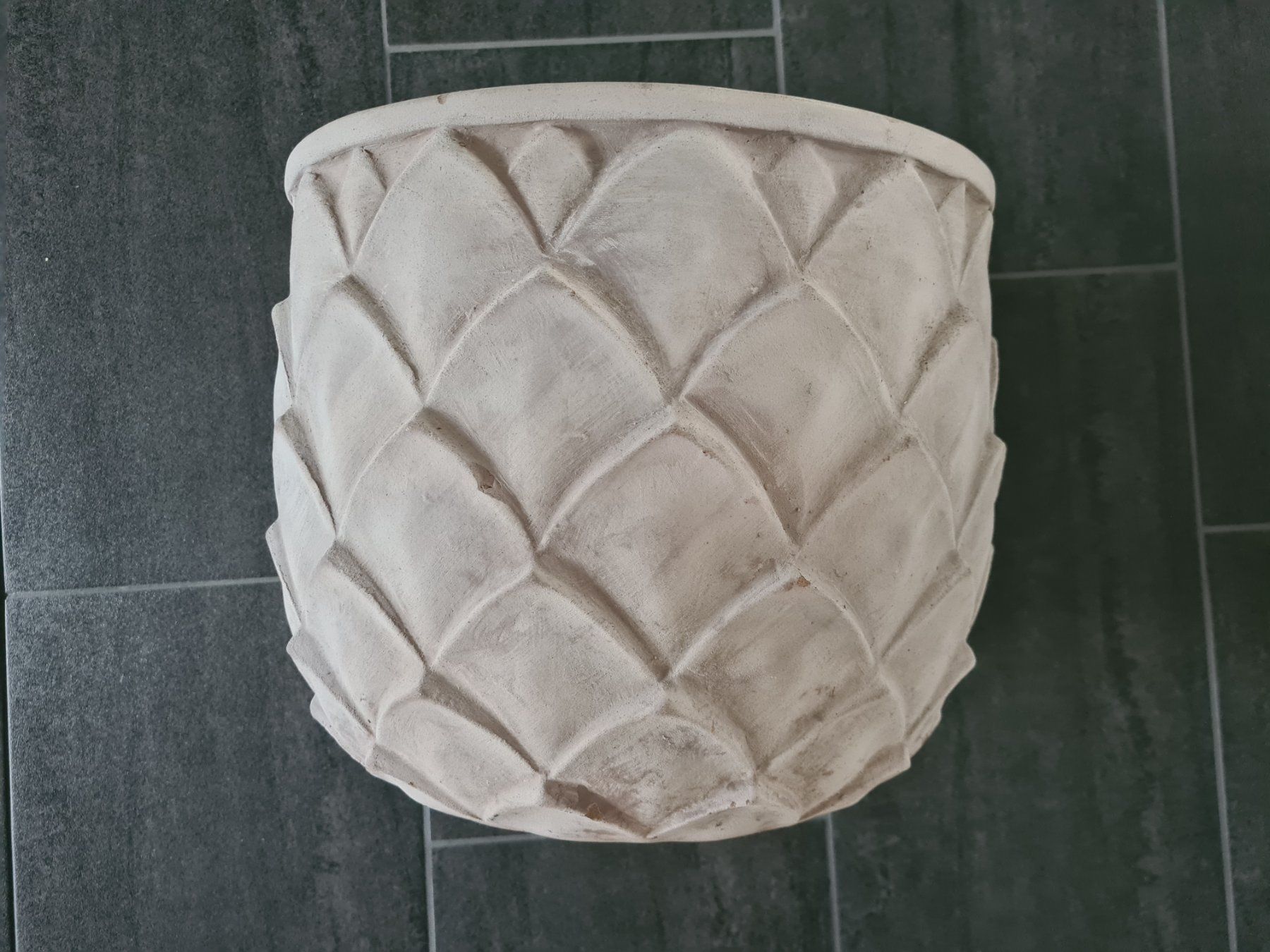 Vasi per fiori: Sehr schöner Terracotta Topf mit Muster – Usato da Urdorf venduto da Zerpito 1