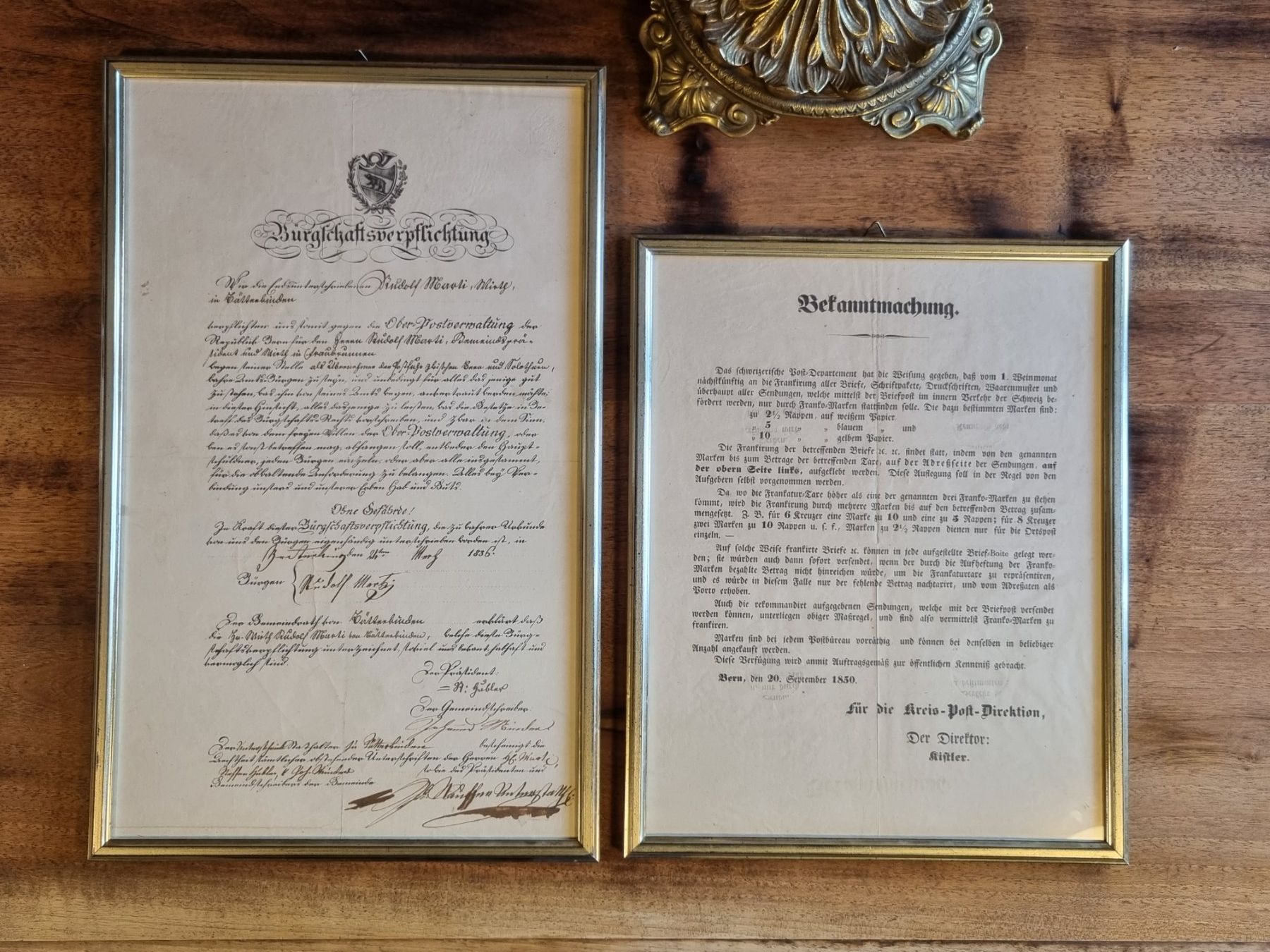 Dokumente: 2 originale Berner Post-Dokumente 1836 & 1850 – Gebraucht aus Scharnachtal von devin03