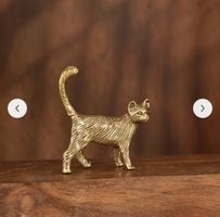 Vintage Katzenfigur aus massivem Messing 🐱