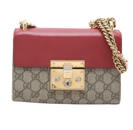 Gucci GG Supreme Padlock Chain Shoulder Bag - Gratis Versand