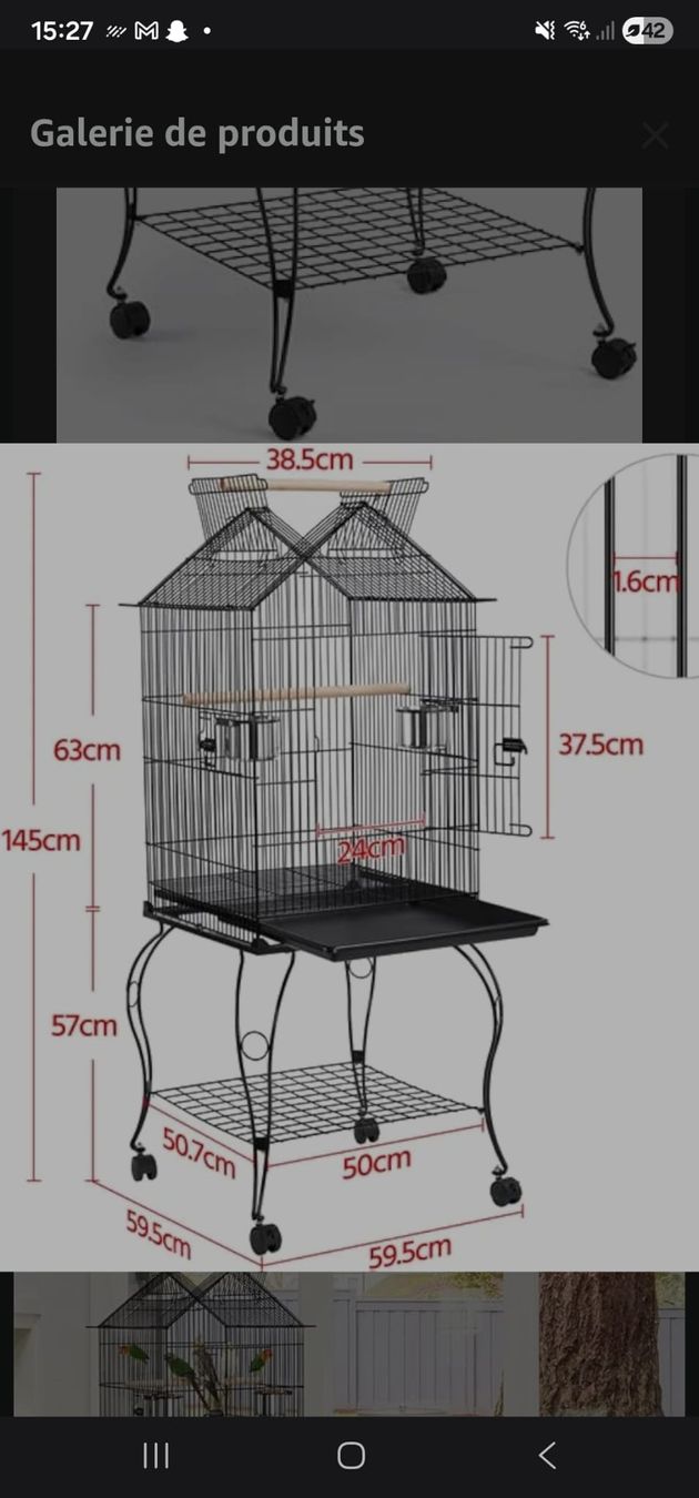Cages, transport & sécurité: Cage à oiseaux  – D'occasion à MARACON par mac_c6v2