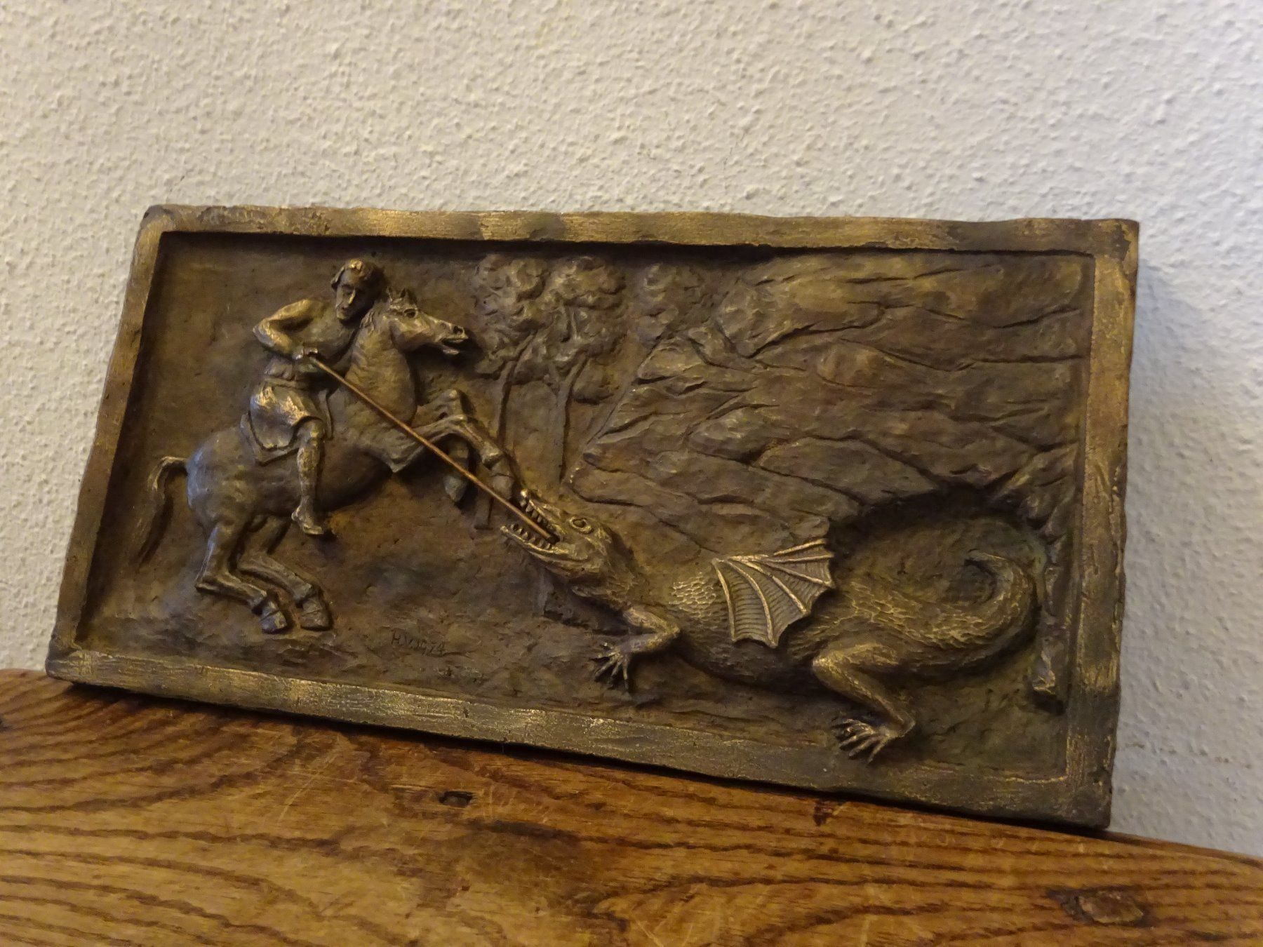 Sculture & Statue: Bronze Ikone /  hl. Georg mit Drache – Nuovo (secondo la descrizione) da Esslingen venduto da eintagammeer 2