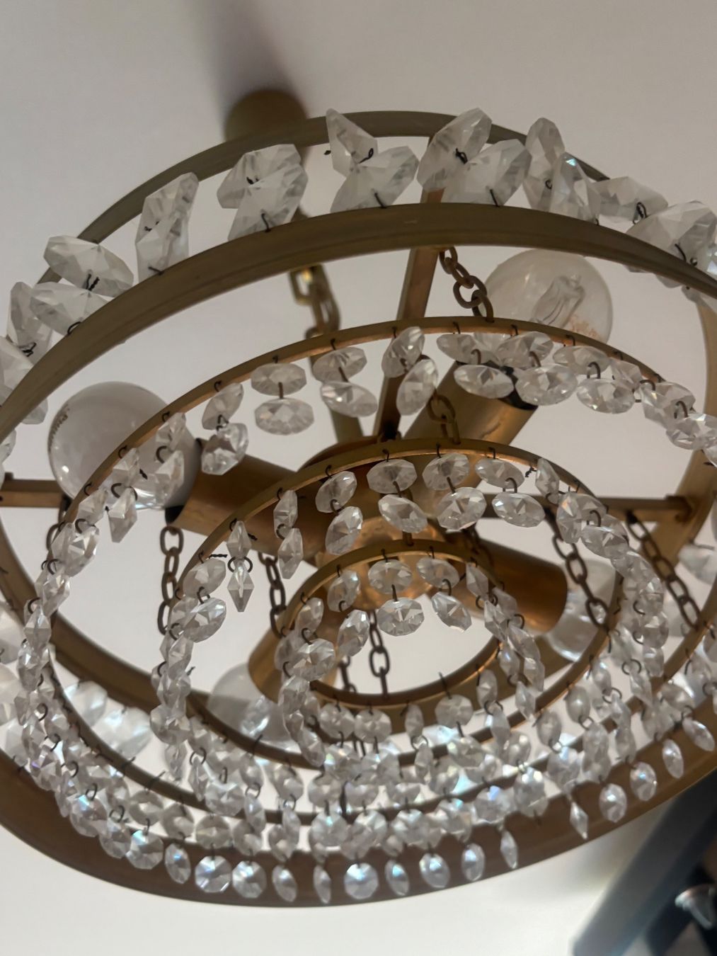 Lampadari & plafoniere: Hängeleuchte Kristall mit Kette messingfarben Durchmesser... – Usato da Kriens venduto da Mollinos 2