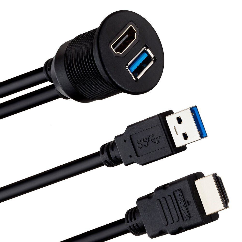 Kabel: HDMI USB3.0 Auto Panel Kabel HDMI USB Verlängerung – Neu (gemäss Beschreibung) aus Saas-Grund von GarageSaleToday 1