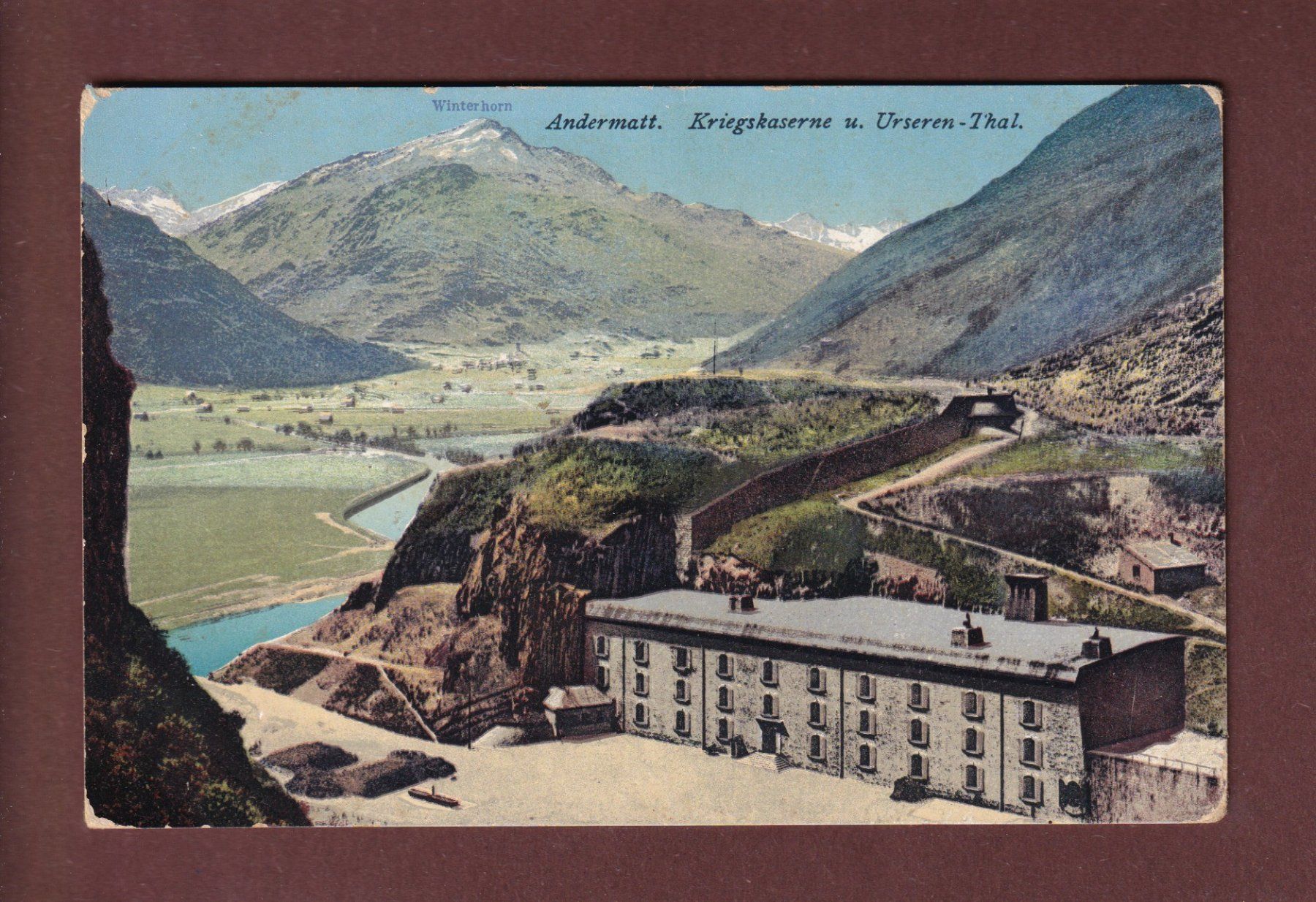 Ansichtskarten: ANDERMATT - Kriegskaserne - 1916 – Gebraucht aus Pully von nicecards-shop