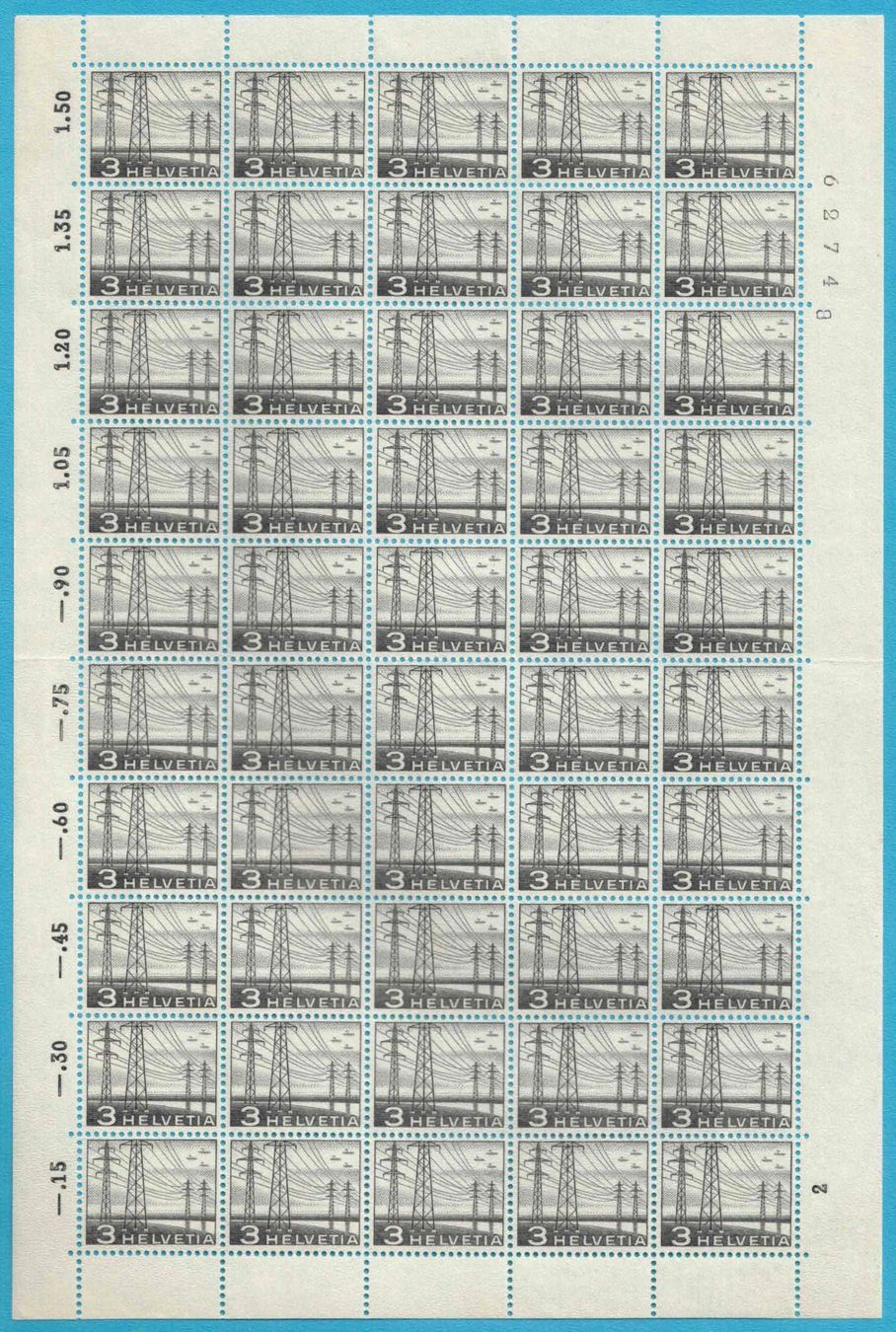 Tutti i francobolli: 1949, 3 Rp. Technik & Landschaft Nr. 297 im Bogen ** – Nuovo (secondo la descrizione) da Nuglar venduto da Stamp88
