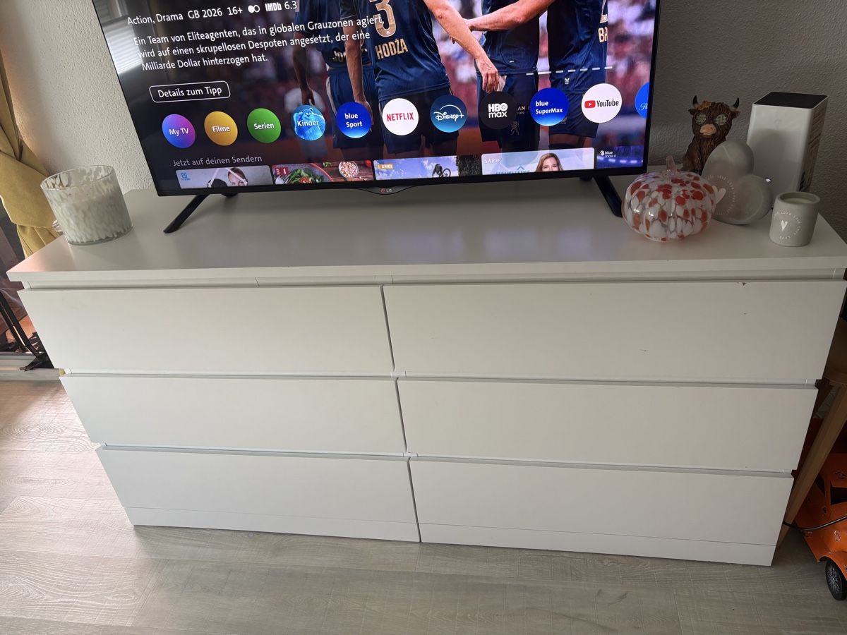 Cassettiere: MALM Kommode 6 Schubladen weiss 160x78cm – Usato da Seengen venduto da jas_r772