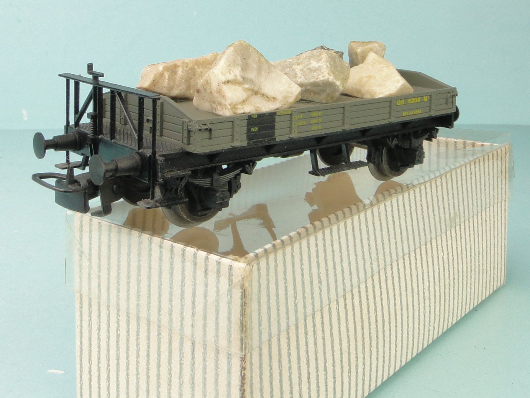 Modellini di ferrovie: Ruco H0 GB Flachwagen – Usato da Bülach venduto da cann11