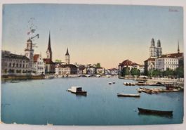 Zürich 1912 Boote, belebt
